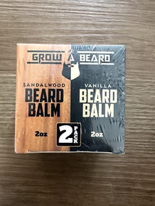 Sandalwood Beard Balm + Vanilla Beard Balm Shea Butter Beeswax Jojoba 2 oz each - Picture 1 of 4