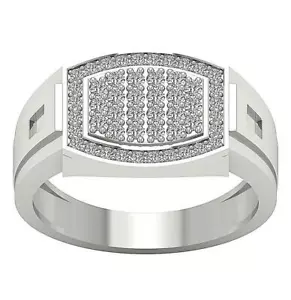 Natural Diamond SI1 G 0.80 Carat Mens Anniversary Ring 14K Solid Gold Prong Set - Picture 1 of 12