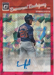 2023 Donruss Optic Retro '90 Signatr Cracked Ice Red Emmanuel Rodriguez Auto /23 - Picture 1 of 1