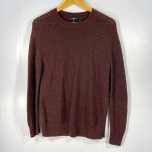 Theory Brown Knit Crew Neck Long Sleeve Sweater Tee Womens Small - Picture 1 of 8