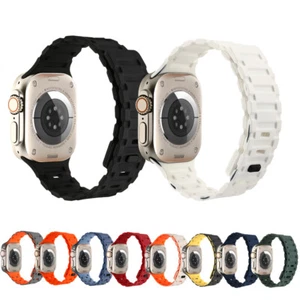Magnetic Silicone Band Strap for Apple Watch 10 9 8 7 6 SE Ultra 2 42/45/46/49mm - Picture 1 of 33