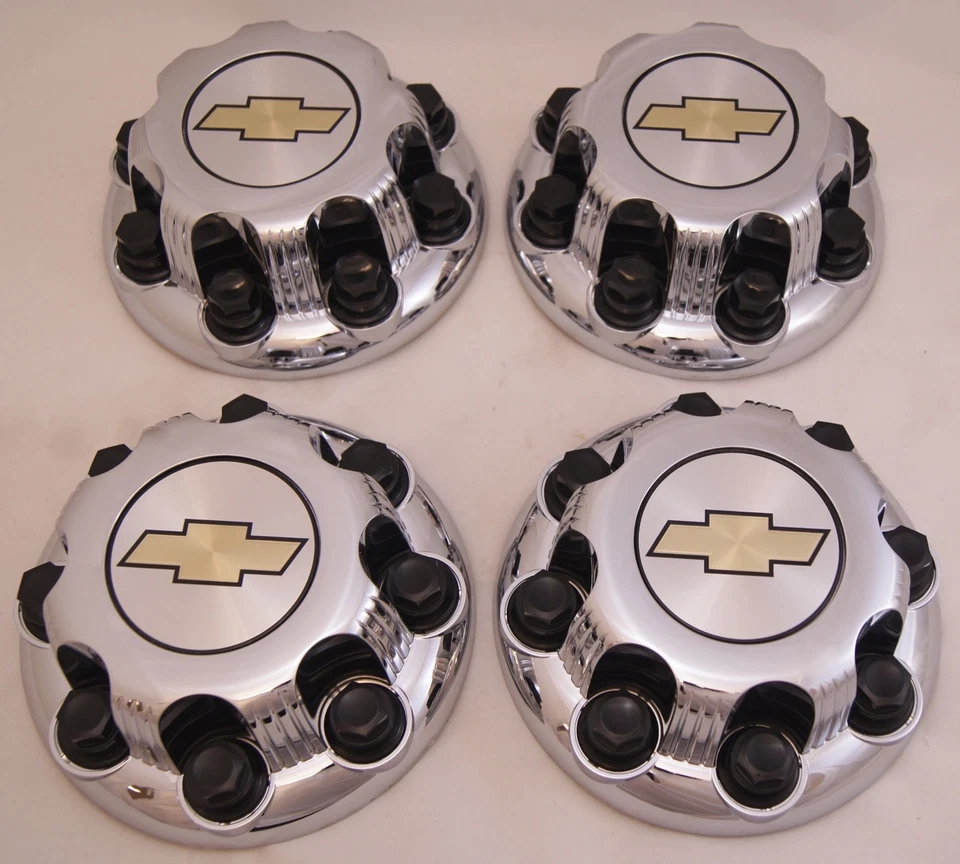 4 novas tampas de cubo central Chevy Silverado 2500 3500 cromadas fabricante de equipamento original 9597163 - Imagem 1 de 4