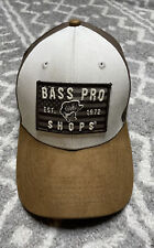 Bass Pro Shops Embroidered Patch Logo Snapback Tan Baseball Cap Outdoors