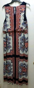 Größe 14W Neu mit Etikett sexy mehrfarbig SCHLÜSSELLOCHKLEID Maxikleid Abend Anlass NEU - Bild 1 von 11