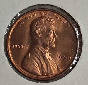 1969 S Lincoln Memorial Cent Ungraded Uncirculated Penny 1c Coin - Picture 1 of 4