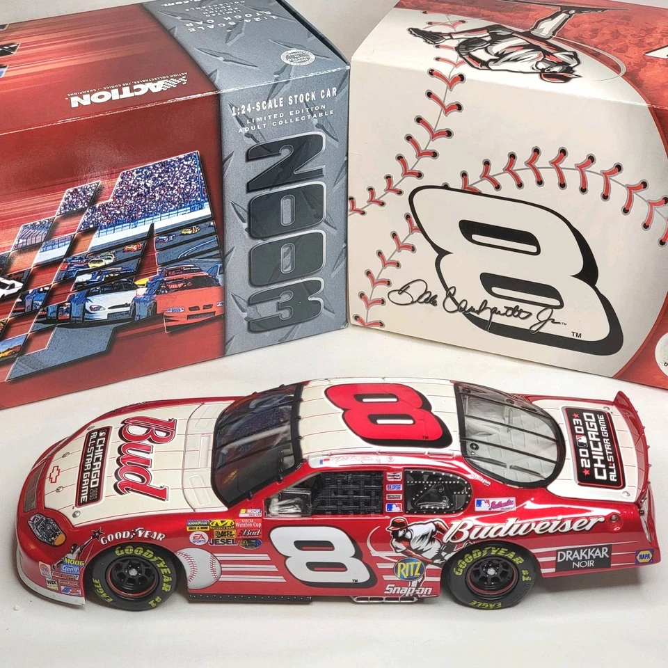Dale Earnhardt Jr 1/24 Diecast #8 Budweiser MLB All-Star Game Chicago 2003 - Image 1 of 4