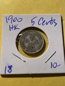1900 Hong Kong 5 Cents - Picture 1 of 2