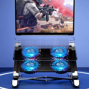 Foldable 4 Fans Laptop Cooler Holder For Macbook Height Adjustable Notebook - Afbeelding 1 van 18
