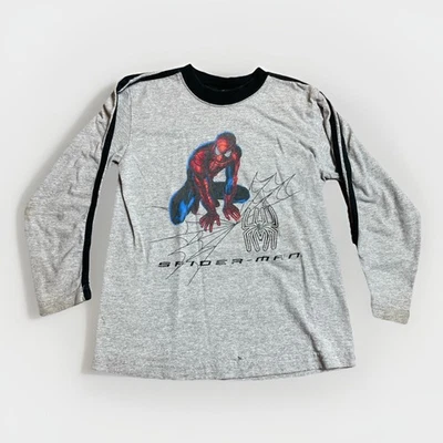 Vtg 2003 Spider-Man Kids Long Sleeve Shirt Small 2000s Movie Raimi McGuire - Image 1 of 4