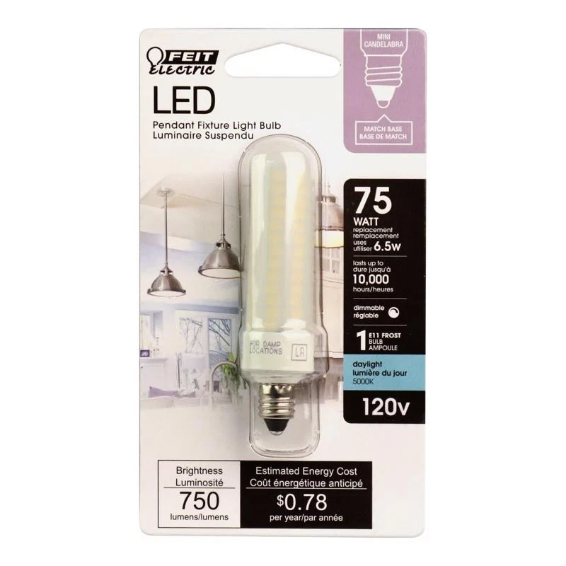 Feit Electric BP75MC/850/LED 75-Watts Equivalent Dimmable T4 LED Light Bulb, Nat - Image 1 of 1