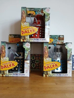 Dr Who Talking Dalek. Product Enterprise.  SET OF 3. UNOPENED. Red. Silver Black - Image 1 of 4