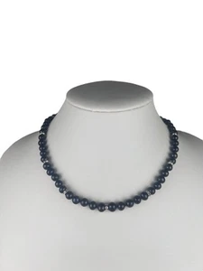 Collar Danbury Mint de plata esterlina perla real negro y púrpura 17,5" - Imagen 1 de 12