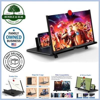 18 Inch Phone Screen Magnifier 3D HD Expanders for Movies videos gaming - Image 1 of 4