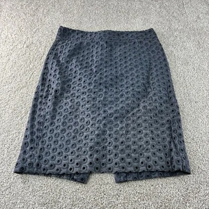 J. Falda hasta la rodilla Crew gris con ojales talla 6 mezcla de algodón forrada carrera informal elegante - Imagen 1 de 8