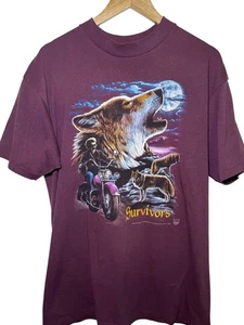 Camisa Emblema 3D 1992 De Colección Adulto Talla XLPúrpura Manga Corta Para Hombre Sobrevivientes Lobo - Imagen 1 de 8