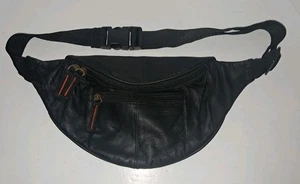 Riñonera Multi Cremallera Cintura Bolso Cartera de Cadera Negro Suave Piel de Cordero Cuero Bolsa - Imagen 1 de 7