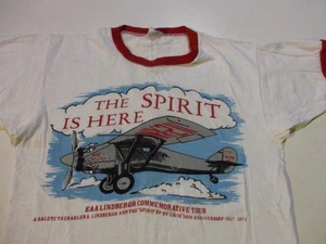 THE SPIRIT OF ST LOUIS AIRPLANE CHARLES LINDBERGH VTG 1977 CHAMPION T-SHIRT S/M - Bild 1 von 10