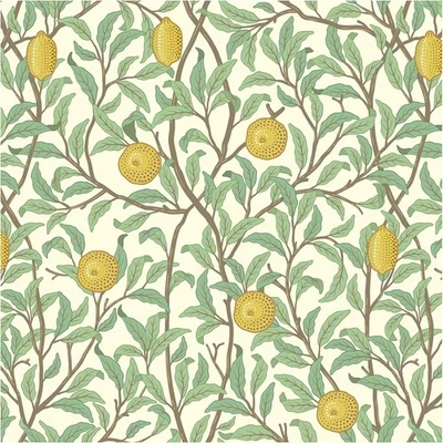 Lemon Wallpaper Leaf Peel and Stick Wallpaper Beige and Green 17.3"X78.8" Self A - Image 1 of 4