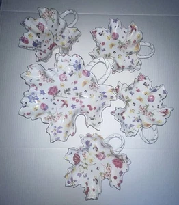 SET OF 5 Mayfair Collection by Jay Salad Leaf Floral China Cottage Farm Vintage - Picture 1 of 16