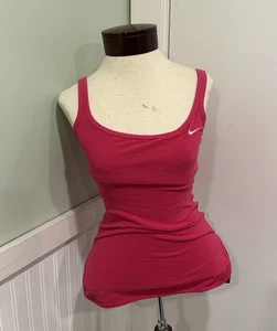 Nike Dri-fit  sport shirt with built in bra sleeveless size XS pink and blue  - Picture 1 of 7