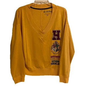 Harry Potter Wizarding World V-Neck Langarm Sweatshirt Gold Gr. M Nachtwäsche - Bild 1 von 9