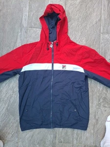 Fila Windbreaker Hoodie Jacket Red White & Blue Extra Large Xl - Picture 1 of 3