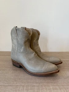 Frye 77816 Billy kurze Leder Cowgirl Stiefel Damen 9 B grau hellbraun elfenbein - Bild 1 von 10