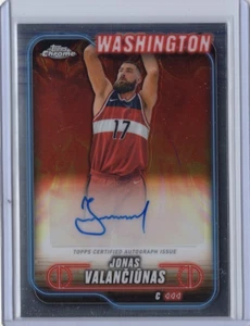Scheda JONAS VALANCIUNAS NBA Wizards 2024-25 Topps Chrome Auto #TCA-JVA - Foto 1 di 2