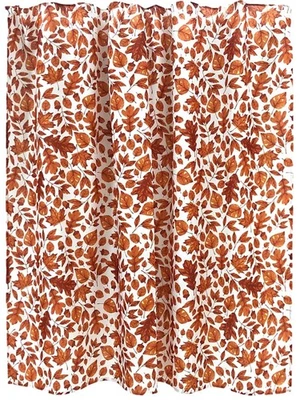 Cortina de ducha de tela de hojas y bellotas de cosecha de otoño para celebrar el otoño, baño de otoño de bronce Foto 1 de 2