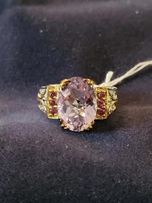 Michael Valitutti Pink Amethyst 925 Sterling Silver Cocktail Ring Size 8.5 - Image 1 of 4