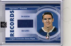 TIM HORTON 08/09 ITG Superlative Records Jersey #3/9 SP Game-Used Maple Leafs - Picture 1 of 2