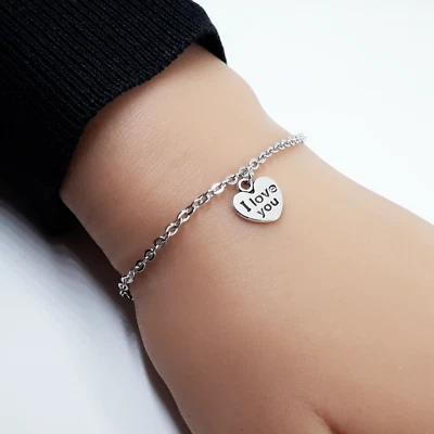 Bracciale con Cuore Argento idea Regalo di San Valentino per lei Donna Amicizia - Immagine 1 di 4