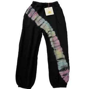 Fairwell Gym Sweat Pants Kids Size 8 Black Multicolor Stripe Python With Pockets - Picture 1 of 13