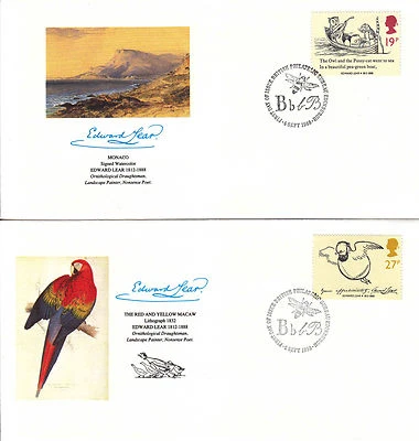 Great Britain Drawings E.Lear FDC Sc#1226/29 5 covers w/Fleetwood cachet- WW7269 - Image 1 of 4