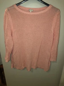 Talbots L Cotton Open Knit Sweater Beach Cruise Gorgeous! - Picture 1 of 7