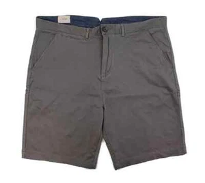 NEW MENS 36 DARK GREY JACHS J.A.C.H.S. SATEEN CHINO SHORTS BERMUDA FLAT FRONT - Picture 1 of 3