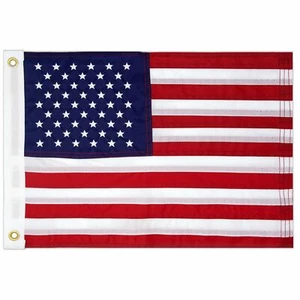 Amerikanische USA Bootsflagge 12"" x 18"" Kabine wasserdicht bestickt Marine & Golfwagen - Bild 1 von 7