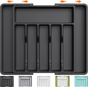 Silverware Drawer Organizer,Expandable Utensil Tray for Kitchen,BPA Free Flatwar - Picture 1 of 11
