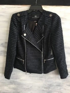 ¡NUEVO SIN ETIQUETAS! TART COLLECTION T9621 Chaqueta Asimétrica Cremallera Frontal, S - Azul Marino Metálico - Imagen 1 de 12