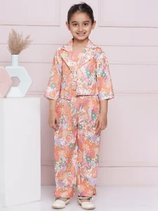 Casual Wear Cotton Top Pant Jacket Clothing Set/Printed Party Wear Dress - Picture 1 of 9