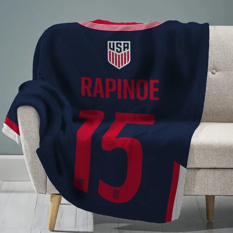 Sleep Squad US Women's Soccer Megan Rapinoe 60” x 80” Raschel Plush Blanket Cover