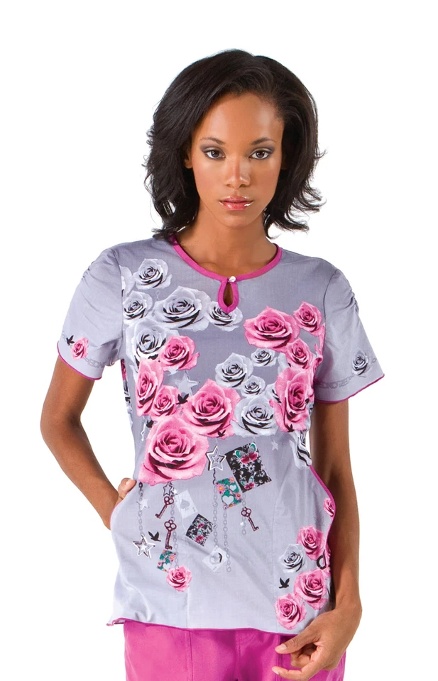 NEW ECKO RED WOMEN'S NURSING TRIBECA UNIFORM KEYHOLE NECKLINE #ER2107P  - Image 1 of 1