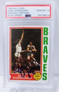 1974-75 Topps Ernie Digregorio Certificado PSA/DNA Autógrafo Grado Gema/como nuevo 10 - Imagen 1 de 2
