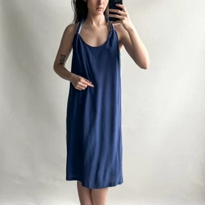 Vestido Maison Margiela Vintage Años 00 Azul Seda con Acentos Acrílicos s/m - Imagen 1 de 7