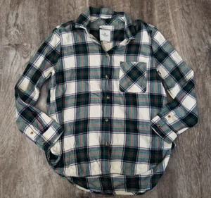 American Eagle Damen Damen Gr. Large geknöpft Flanell kariert Freund Passform Shirt - Bild 1 von 3