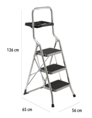 Scala/Sgabello a 3 gradini in Alluminio Gimi Tiko Alluminium 3  - Immagine 1 di 3