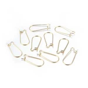 100pcs Gold Tone 304 Stainless Steel Kidney Earwire Hoop Earring Findings 25mm - Bild 1 von 2