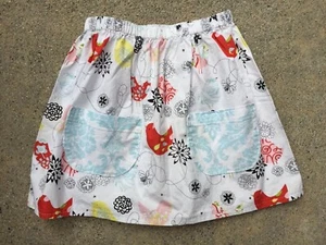Emme Grace Flowers Birds Design Size 5 White Red Skirt 2 Pockets VERY CUTE! - Picture 1 of 4