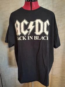 AC DC Back In Black T-Shirt Men's Short Sleeve Graphic Logo Black Size XL - Picture 1 of 3