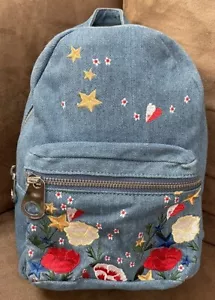 BACKPACK DENIM 10” EMBROIDERED 10” SUPER CUTE!! - Picture 1 of 5